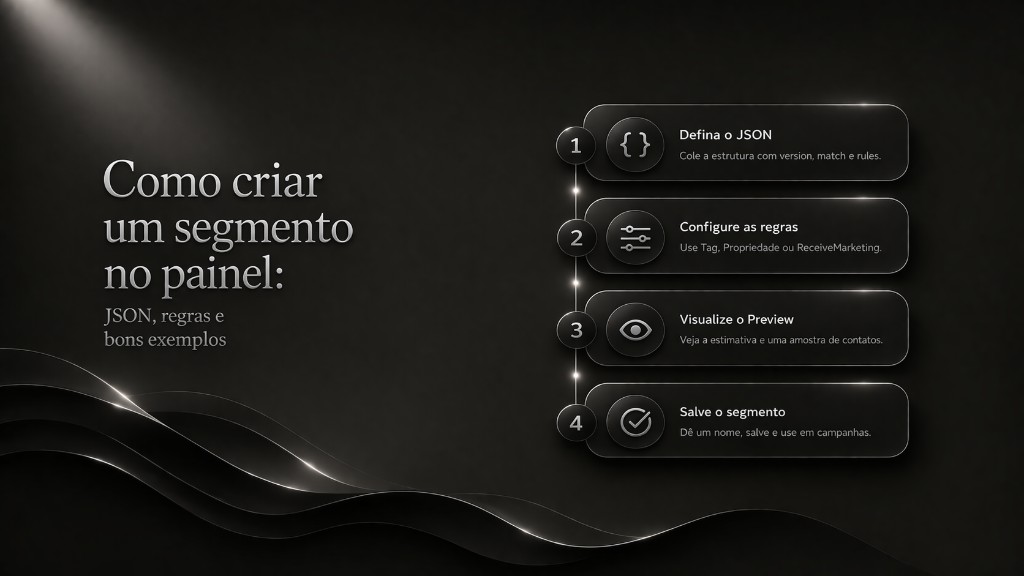 Como criar um segmento no painel: JSON, regras e bons exemplos