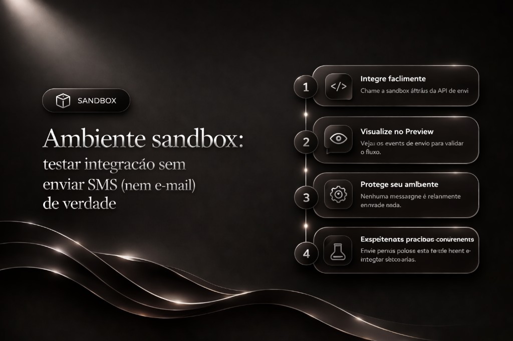 Ambiente sandbox: testar integração sem enviar SMS (nem e-mail) de verdade